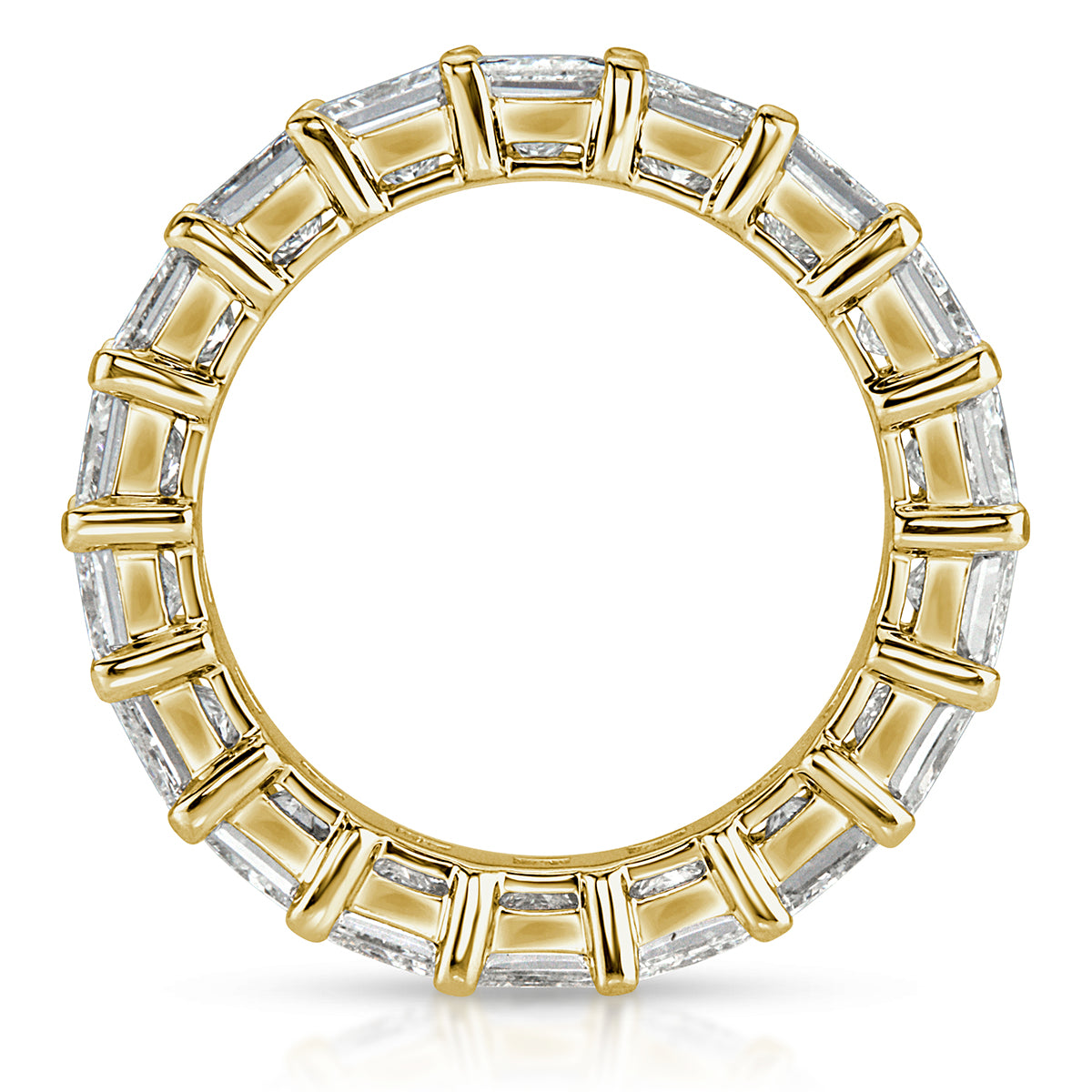 6.34ct Princess Cut Diamond Eternity Band in 18k Yellow Gold