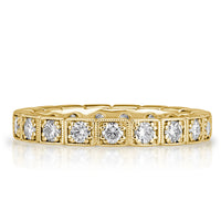 0.80ct Round Brilliant Cut Milgrain Bezel Set Diamond Eternity Band in 18k Yellow Gold