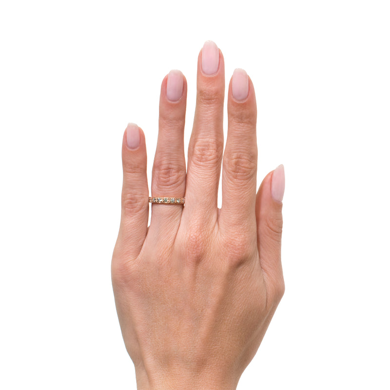 0.80ct Round Brilliant Cut Milgrain Diamond Eternity Band in 18k Rose Gold