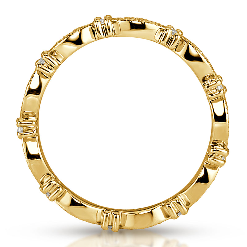 0.45ct Round Brilliant Cut Diamond Milgrain Eternity Band in 18k Yellow Gold