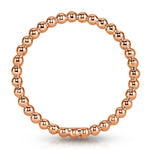Beaded Wedding Band in 18k Rose Gold