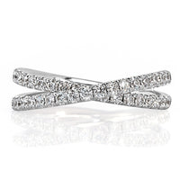0.85ct Round Brilliant Cut Diamond Crisscross Ring in Platinum