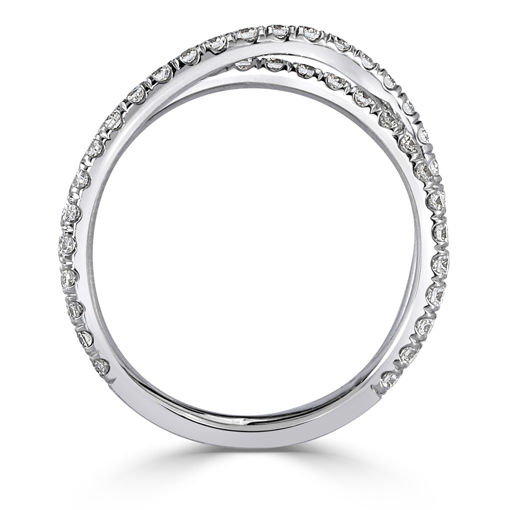 0.85ct Round Brilliant Cut Diamond Crisscross Ring