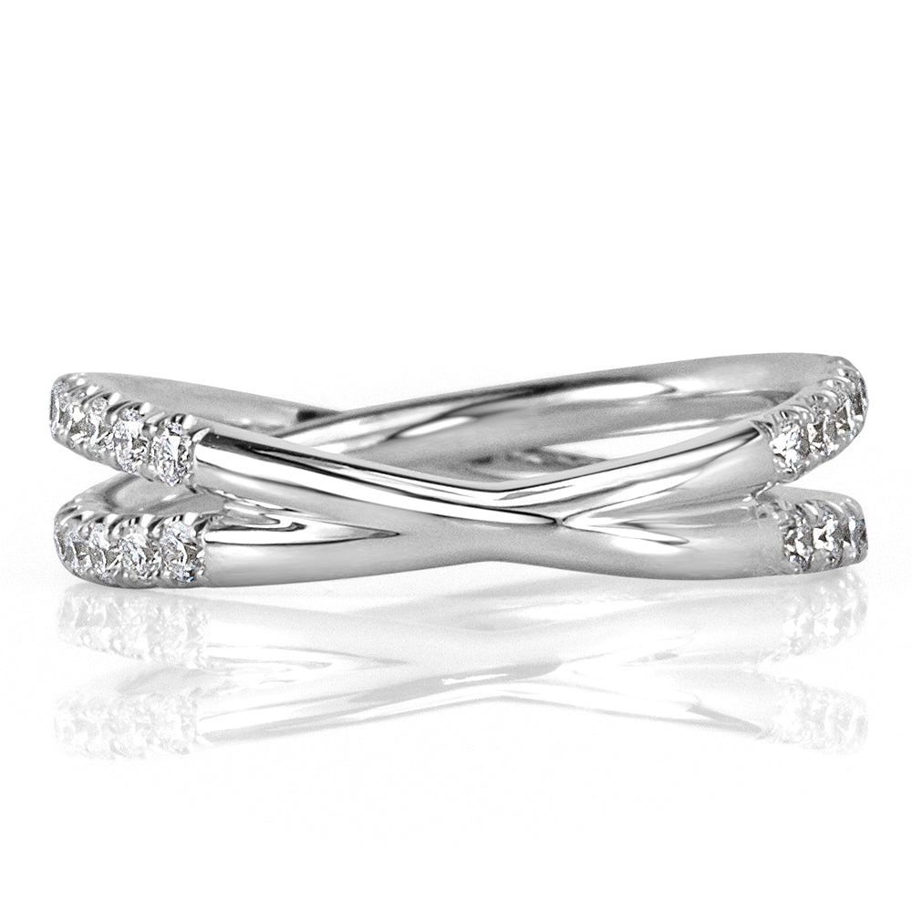 0.85ct Round Brilliant Cut Diamond Crisscross Ring