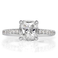 1.70ct Old Mine Cut Diamond Engagement Ring