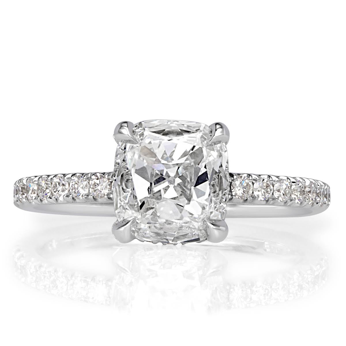 1.70ct Old Mine Cut Diamond Engagement Ring