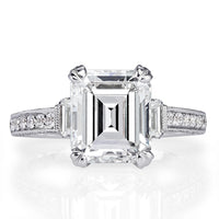 4.27ct Emerald Cut Diamond Engagement Ring