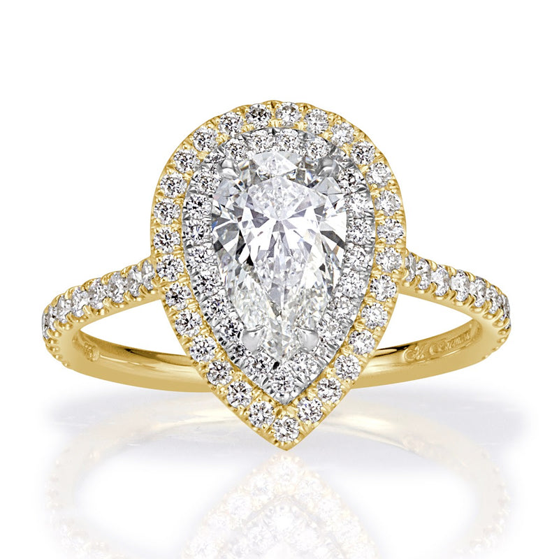 1.60ct Pear Shaped Diamond Engagement Ring