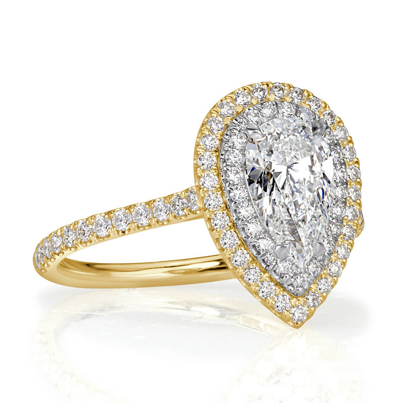 1.60ct Pear Shaped Diamond Engagement Ring