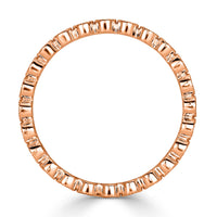 0.40ct Round Brilliant Cut Milgrain Bezel Set Eternity Band in 18k Rose Gold