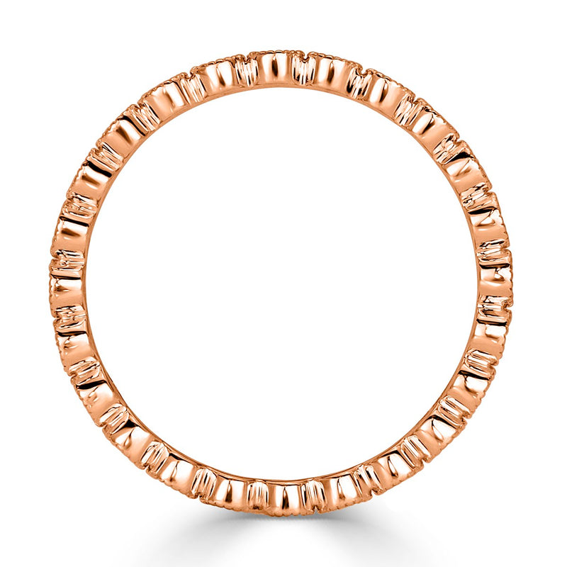 0.40ct Round Brilliant Cut Milgrain Bezel Set Eternity Band in 18k Rose Gold