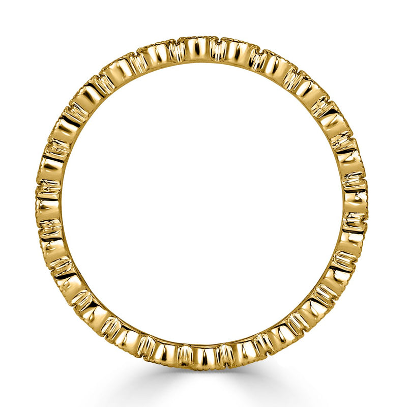 0.40ct Round Brilliant Cut Milgrain Bezel Set Eternity Band in 18k Yellow Gold