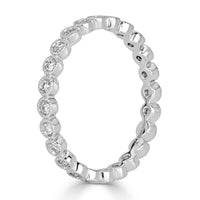 0.40ct Round Brilliant Cut Milgrain Bezel Set Eternity Band in Platinum