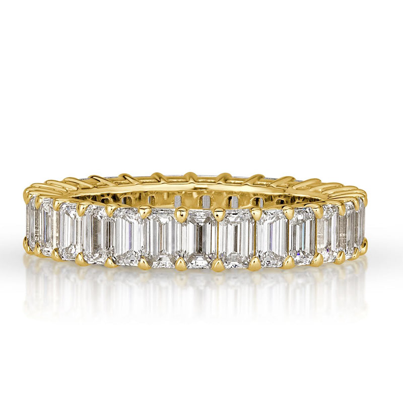 3.60ct Emerald Cut Eternity Band in 18k Yellow Gold