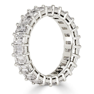 4.87ct Emerald Cut Eternity Band in 18k White Gold