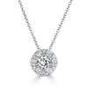 0.71ct Round Brilliant Cut Floral Halo Diamond Pendant