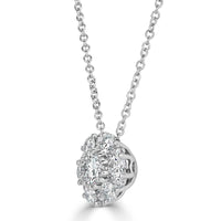 0.71ct Round Brilliant Cut Floral Halo Diamond Pendant