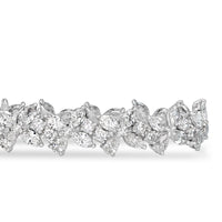 12.41ct Fancy Floral Cluster Diamond Tennis Bracelet