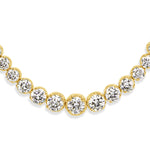 18.10ct Round Brilliant Cut Diamond Estate Riviera Necklace in 14k Yellow Gold in 17'
