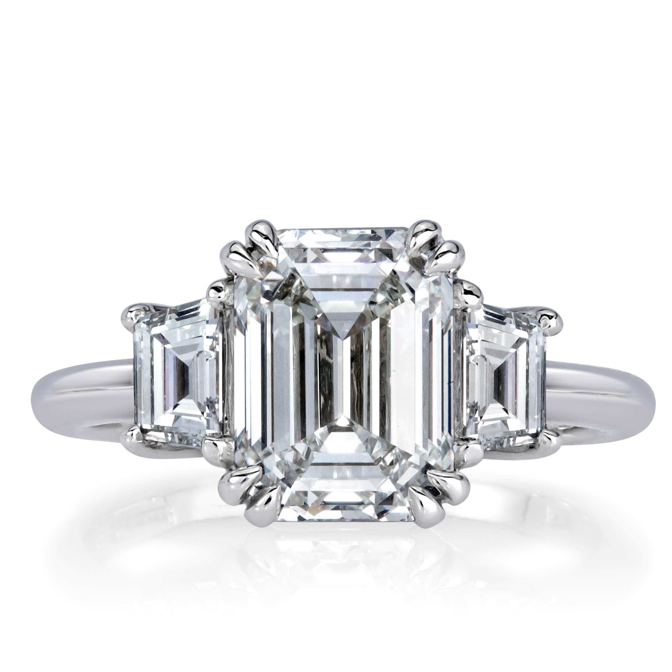 3.62ct Emerald Cut Diamond Engagement Ring