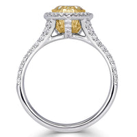 2.13ct Fancy Yellow Pear Shaped Diamond Engagement Ring