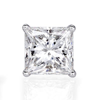 4.04ct Princess Cut Diamond Stud Earrings