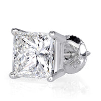 4.04ct Princess Cut Diamond Stud Earrings