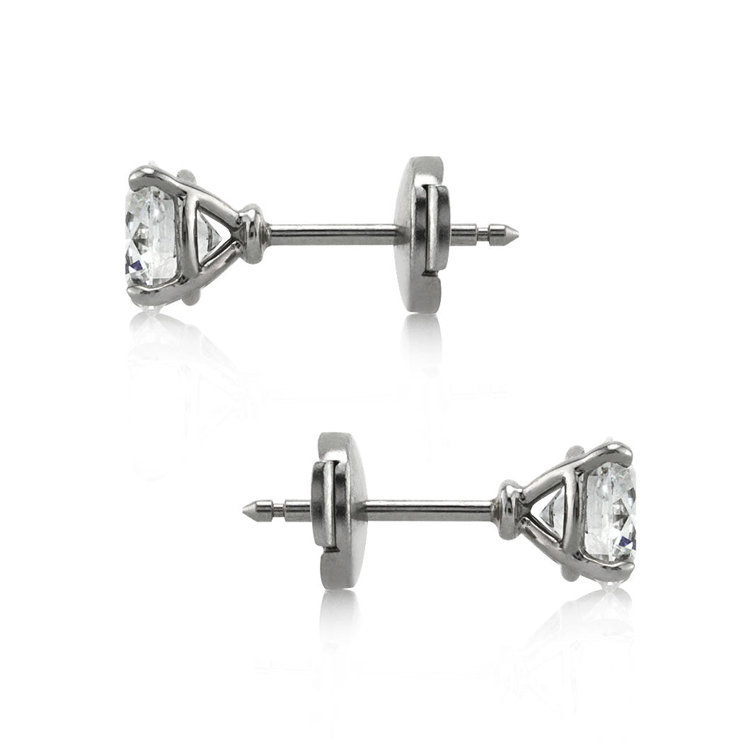 2.01ct Round Brilliant Cut Diamond Stud Earrings