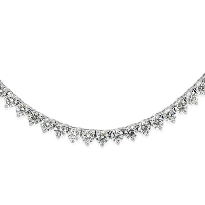 5.91ct Round Brilliant Cut Diamond Necklace in 18k White Gold in 16.5'