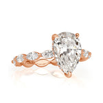 3.04ct Pear Shaped Diamond Engagement Ring