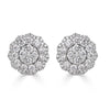 2.08ct Round Brilliant Cut Diamond Floral Halo Stud Earrings