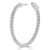 1.98ct Round Brilliant Cut Diamond Hoop Earrings