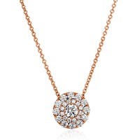 0.94ct Round Brilliant Cut Diamond Double Halo Pendant