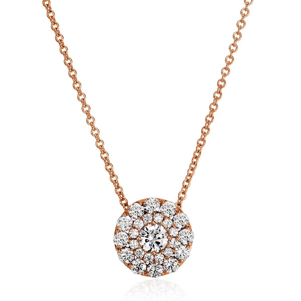 0.94ct Round Brilliant Cut Diamond Double Halo Pendant