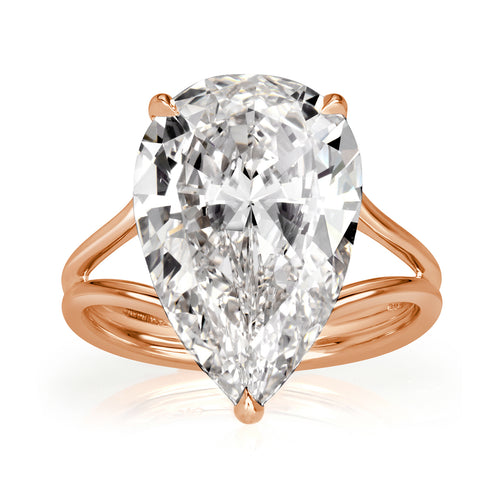 7.07ct Pear Shaped Diamond Engagement Ring