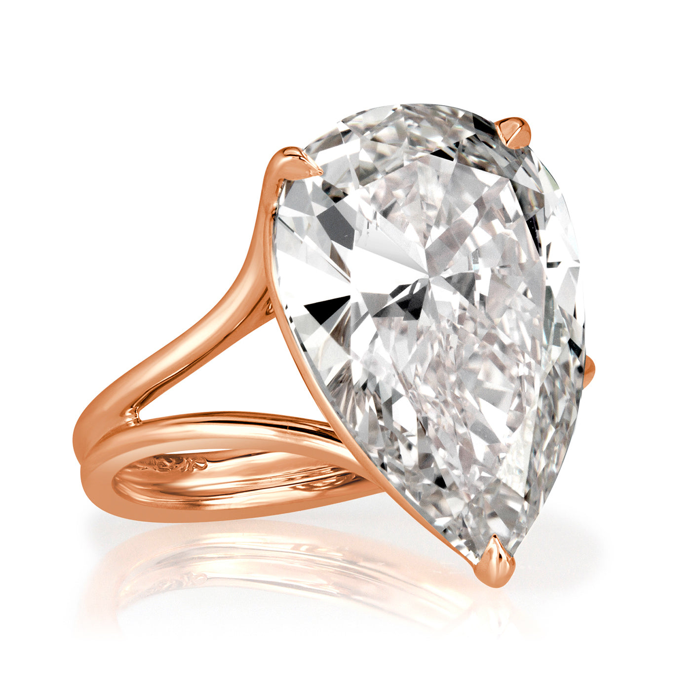 7.07ct Pear Shaped Diamond Engagement Ring