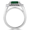 5.67ct Emerald and Diamond Double Halo Ring
