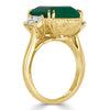 8.79ct Emerald and Diamond Three-Stone Ring