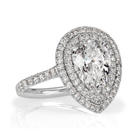 3.09ct Pear Shaped Diamond Engagement Ring