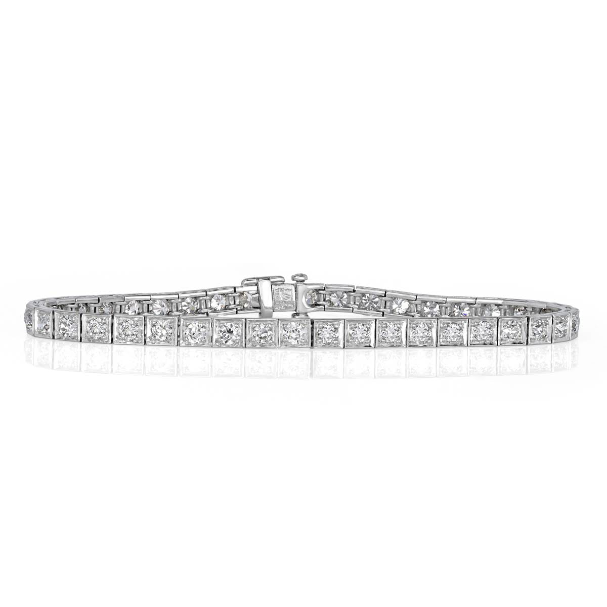 5.00ct Old European Cut Diamond Vintage Bracelet in Platinum