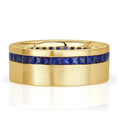 2.20ct Sapphire Wedding Band in 18k Yellow Gold