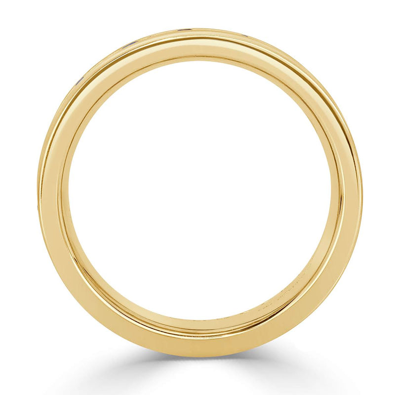 2.20ct Sapphire Men's Wedding Band in 18k Yellow Gold