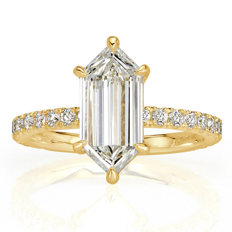 2.37ct Hexagon Cut Diamond Engagement Ring