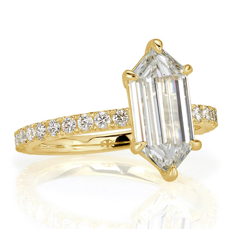 2.37ct Hexagon Cut Diamond Engagement Ring