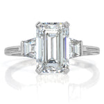 2.69ct Emerald Cut Diamond Three-Stone Engagement Ring