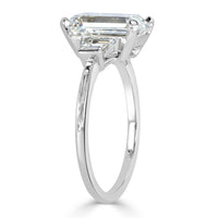 2.69ct Emerald Cut Diamond Three-Stone Engagement Ring