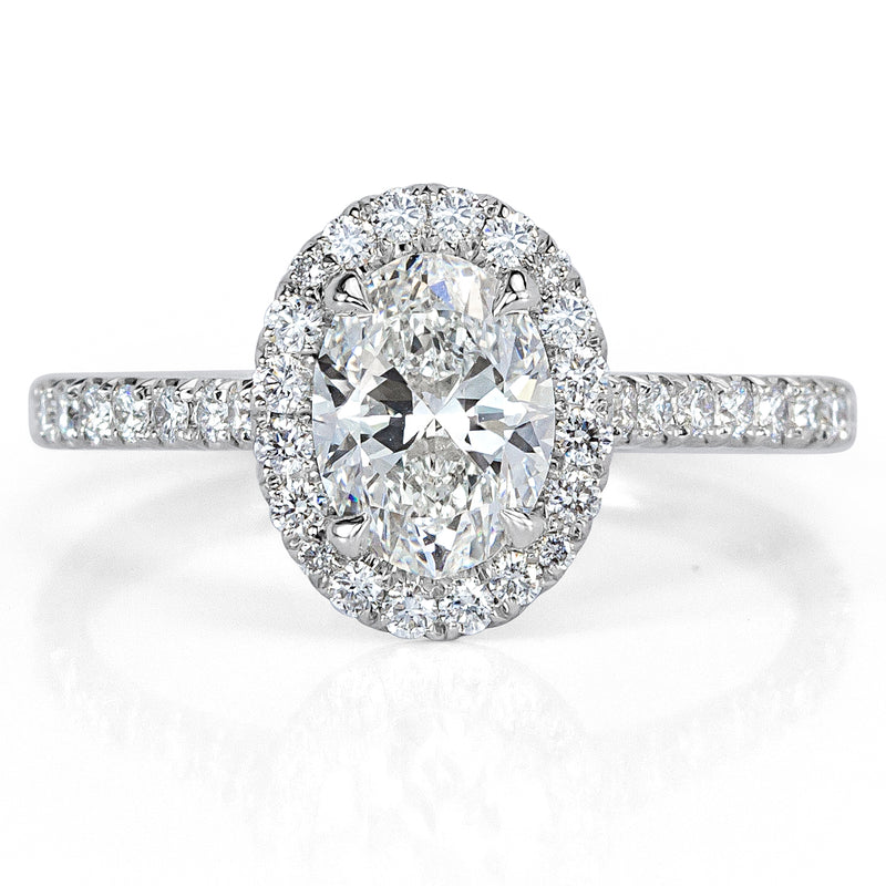 1.48ct Oval Cut Diamond Engagement Ring in Platinum