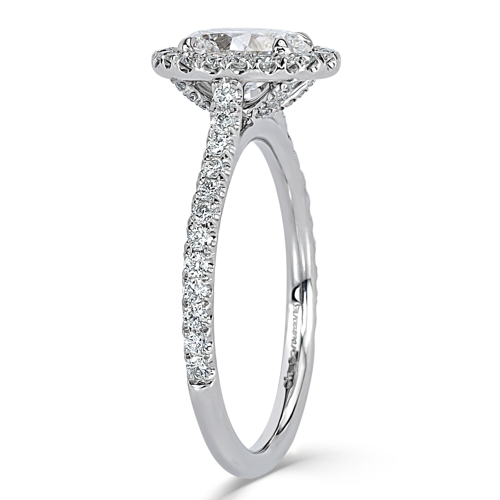 1.48ct Oval Cut Diamond Engagement Ring in Platinum