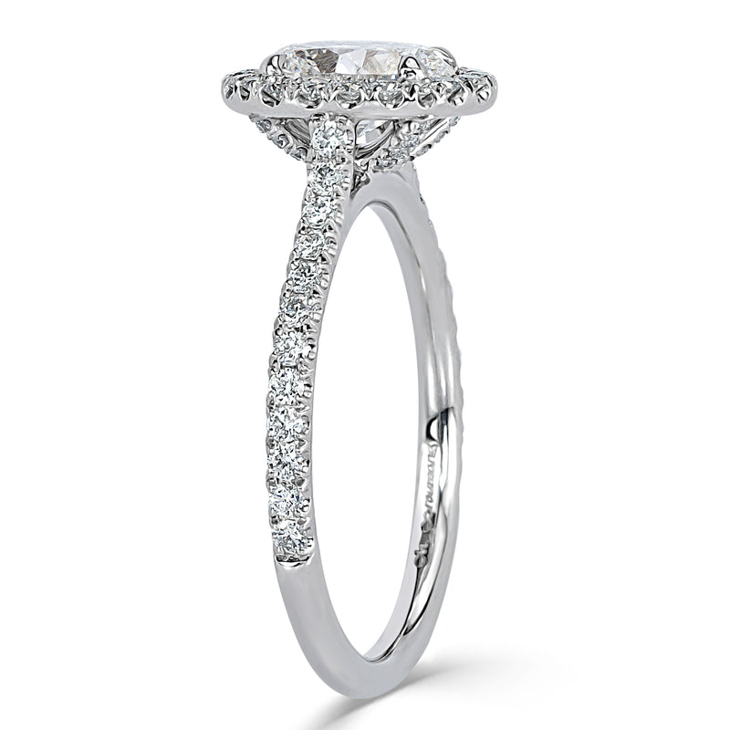 1.48ct Oval Cut Diamond Engagement Ring in Platinum