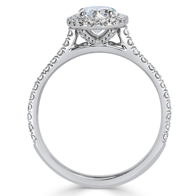 1.48ct Oval Cut Diamond Engagement Ring in Platinum